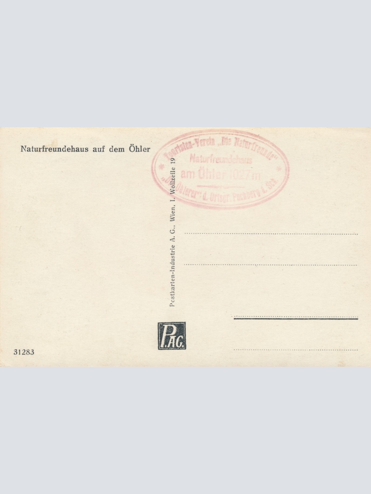 AK, Naturfreundehaus auf dem Öhler, Niederösterreich (S459)