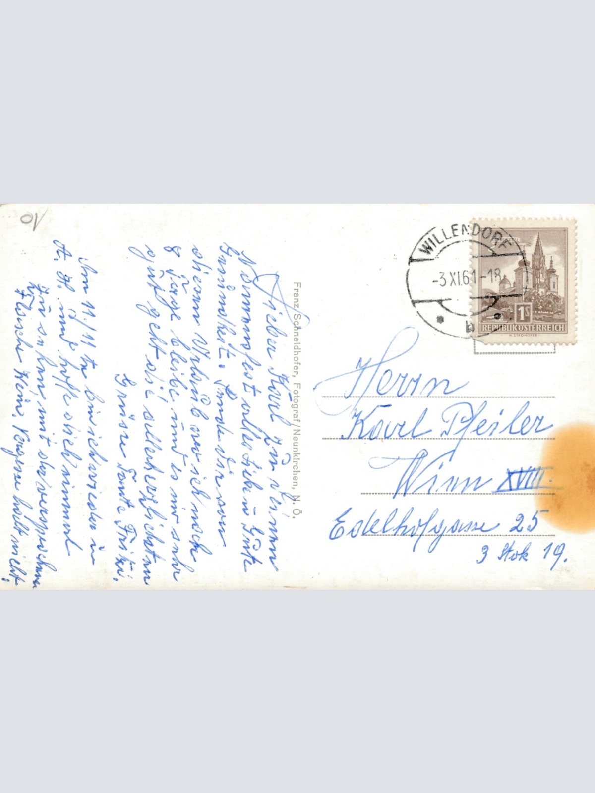 AK, Hohe Wand, Ausblick gegen Geländ und Schneeberg, Niederösterreich (S463)