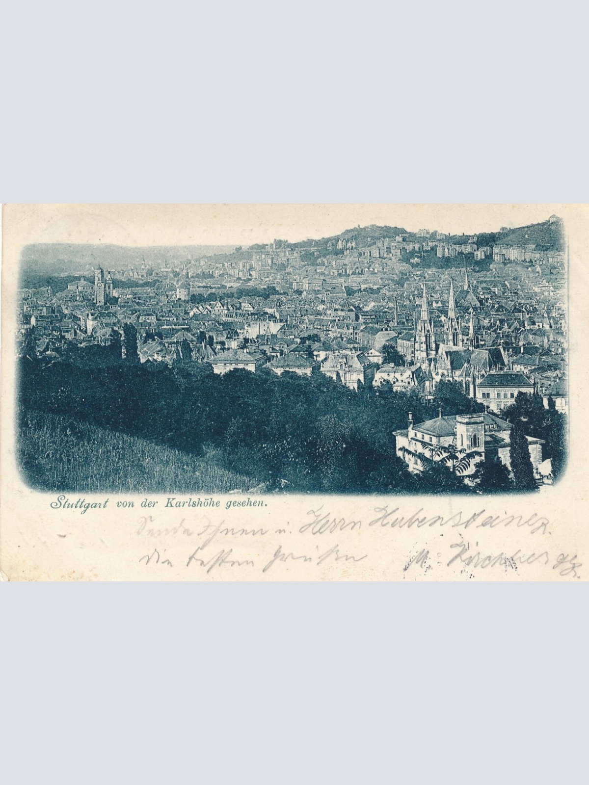 AK, Stuttgart von der Karlshöhe gesehen, Baden-Württemberg, Deutschland (S487)