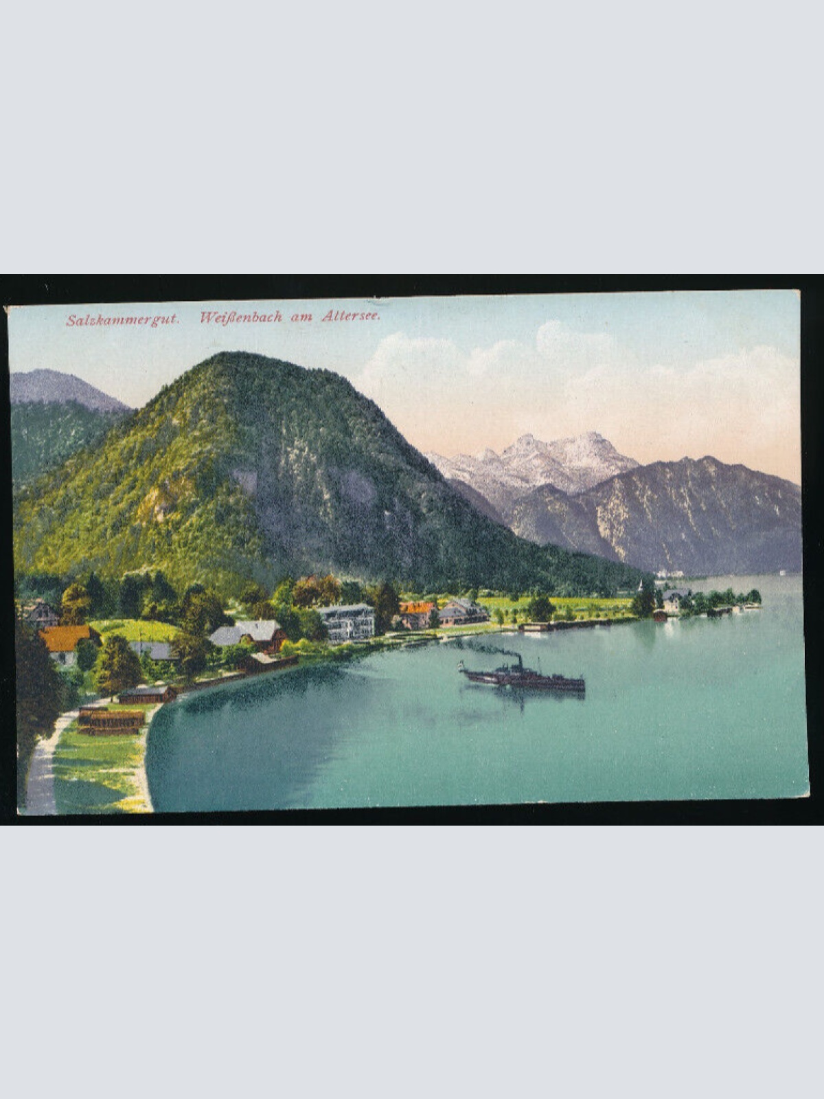 AK aus Weißenbach am Attersee mit Dampfer Oberösterreich (4731)