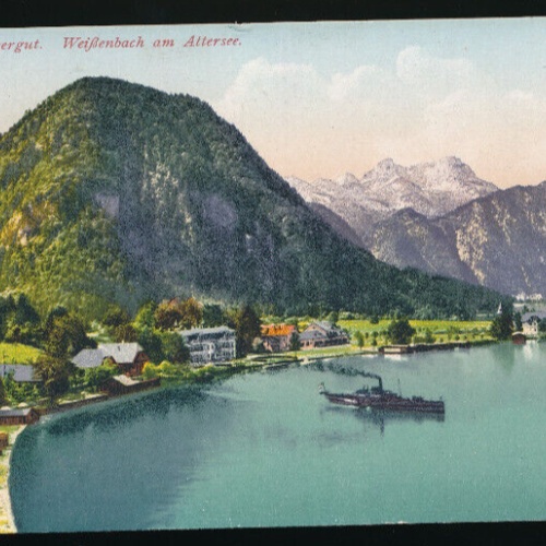 AK aus Weißenbach am Attersee mit Dampfer Oberösterreich (4731)