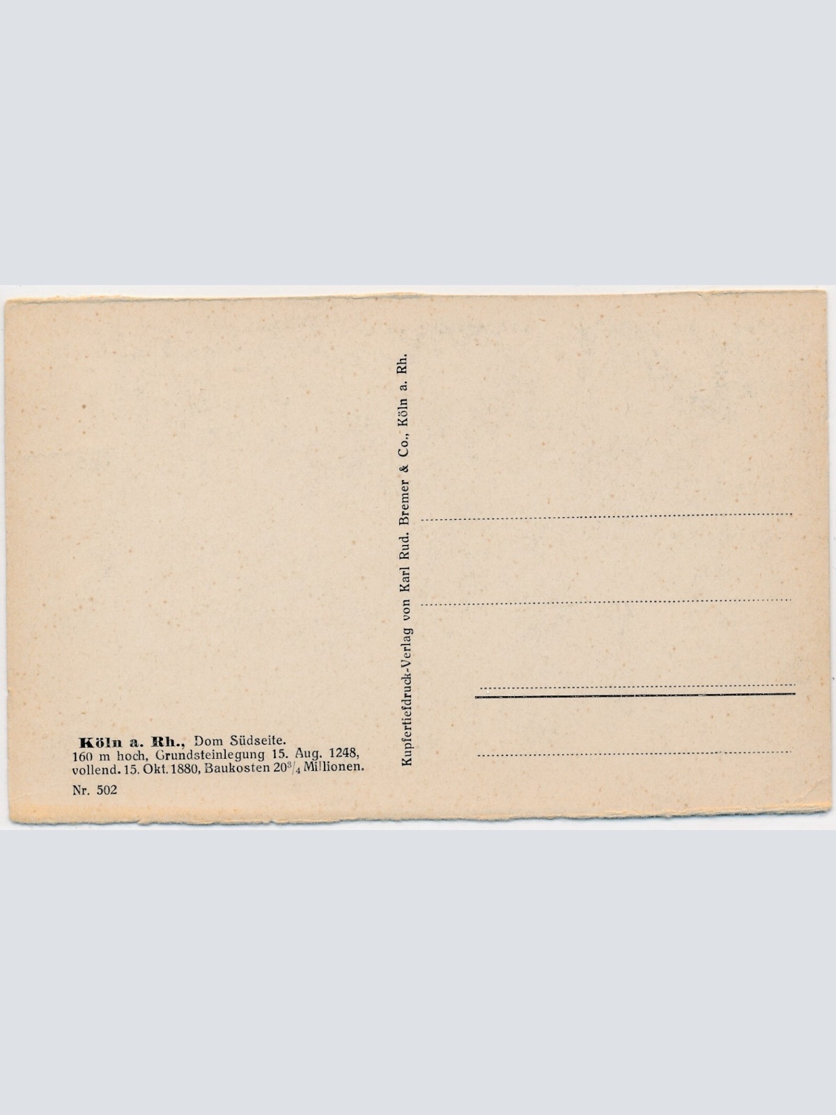 AK, Köln am Rhein, Dom, Südseite, Nordrhein-Westfalen, Deutschland (S439)