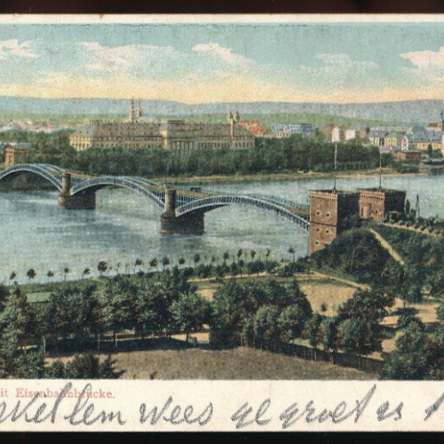AK aus Koblenz mit Eisenbahnbrücke Rheinland - Pfalz (4723)
