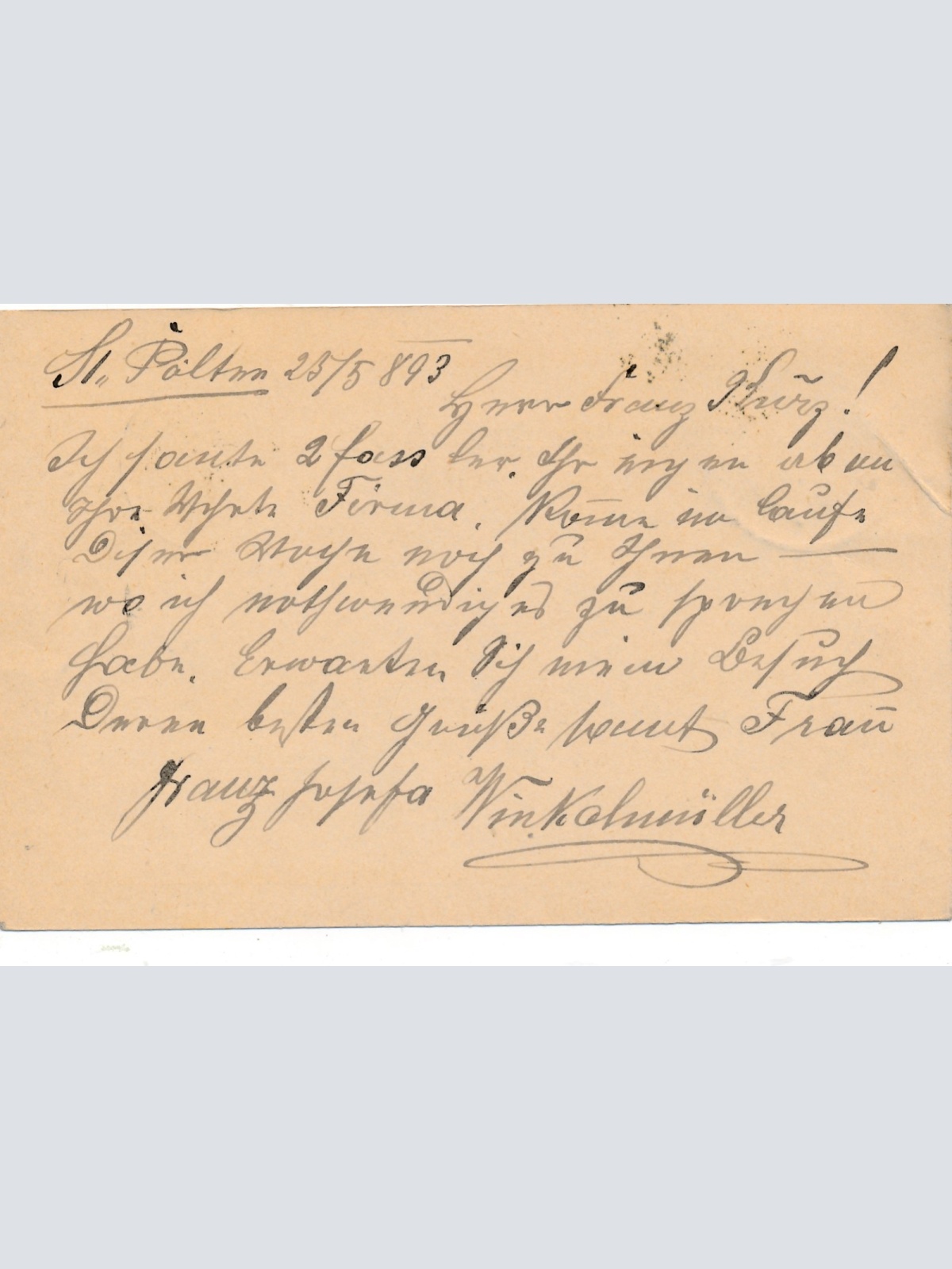 2 Kreuzer Ganzsachen - Karte aus St. Pölten (16354)