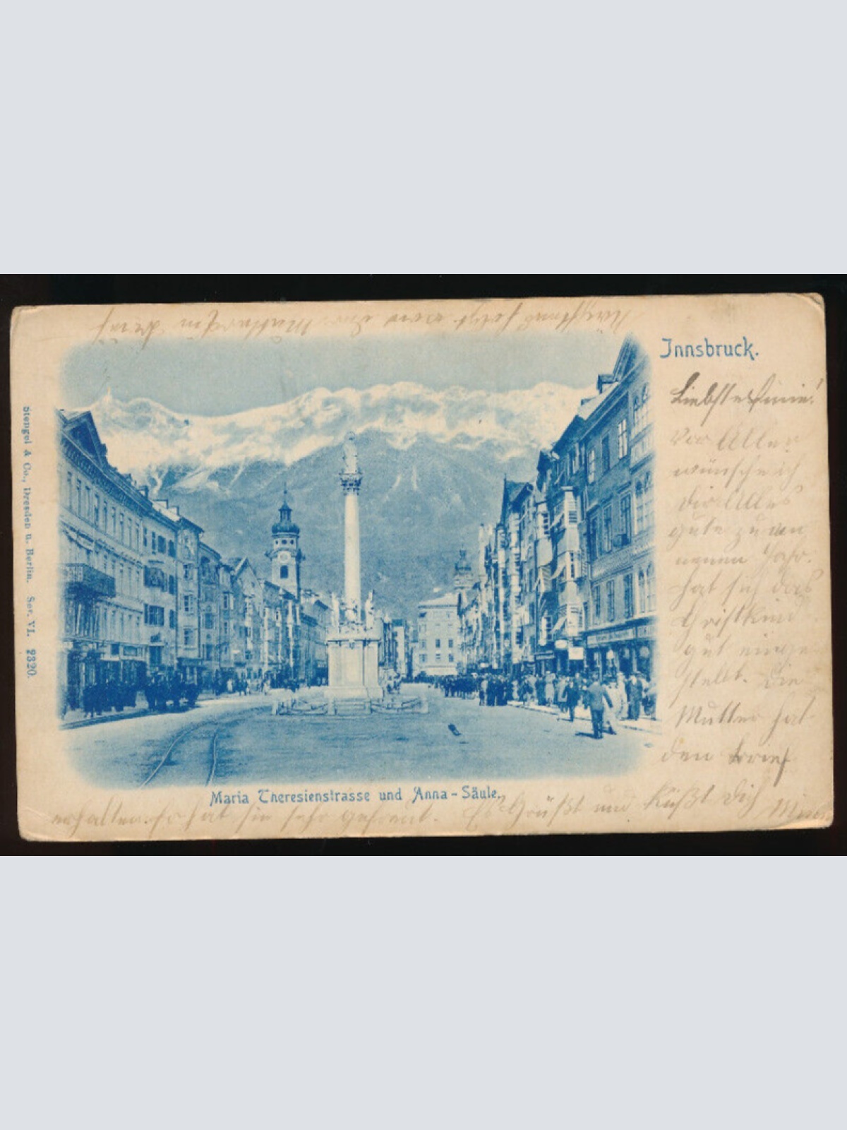 AK aus Innsbruck Maria Theresienstrasse und Anna Säule Tirol (4507)