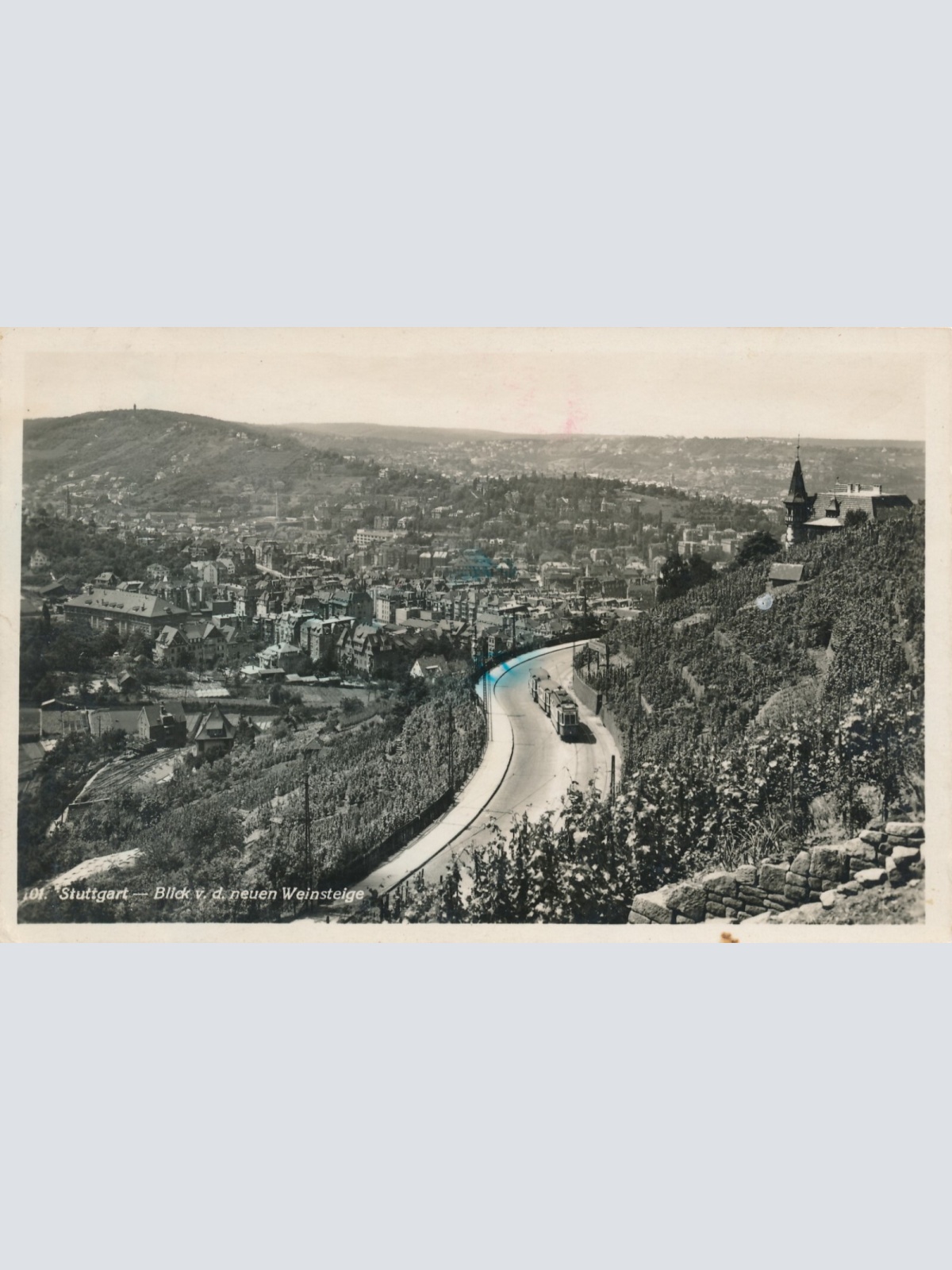 AK, Stuttgart - Blick v. d. neuen Weinsteige, Baden-Württemberg (S538)