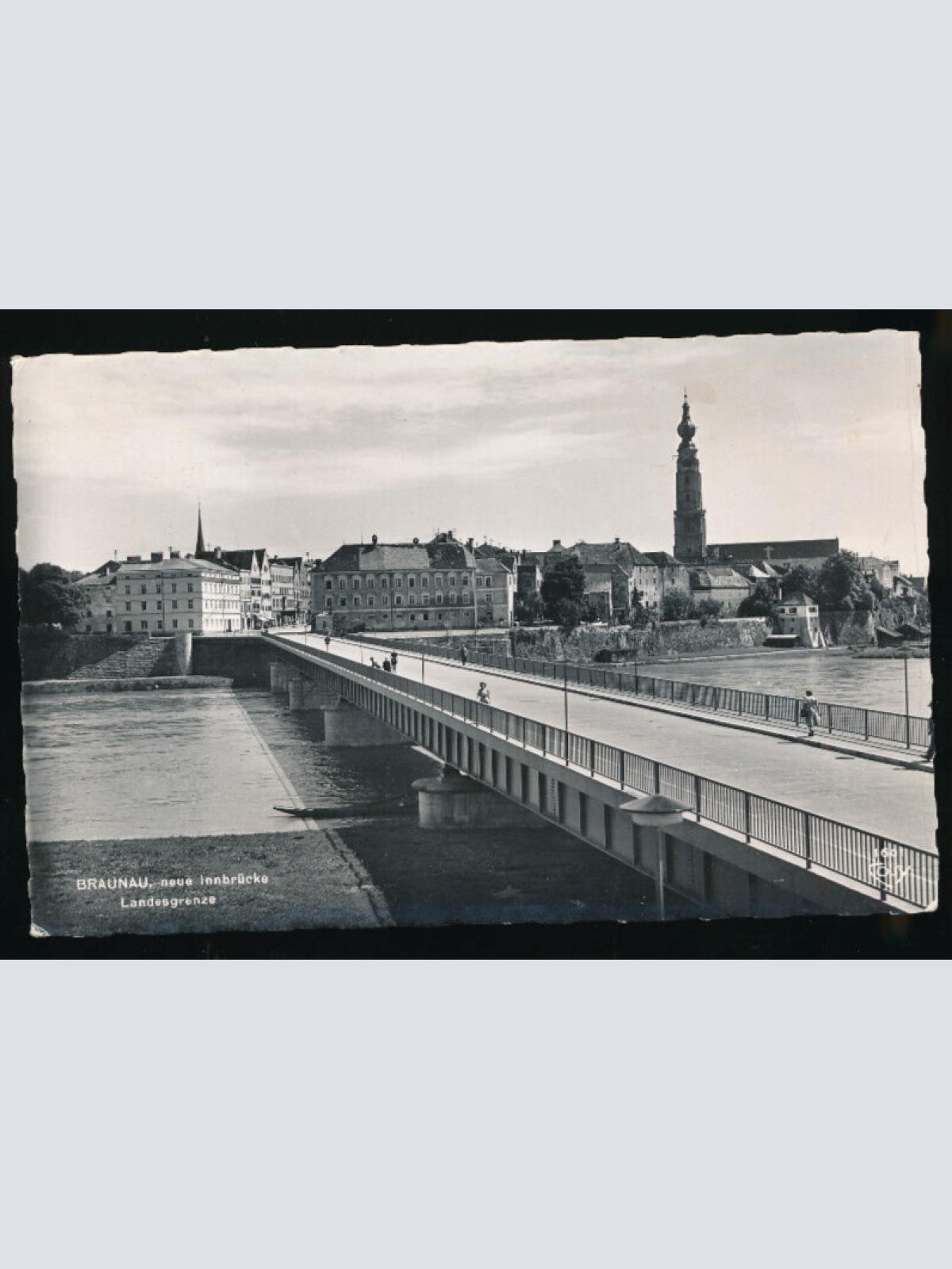 AK aus Braunau am Inn neue Innbrücke Landesgrenze Oberösterreich (4473)