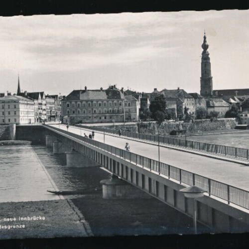 AK aus Braunau am Inn neue Innbrücke Landesgrenze Oberösterreich (4473)