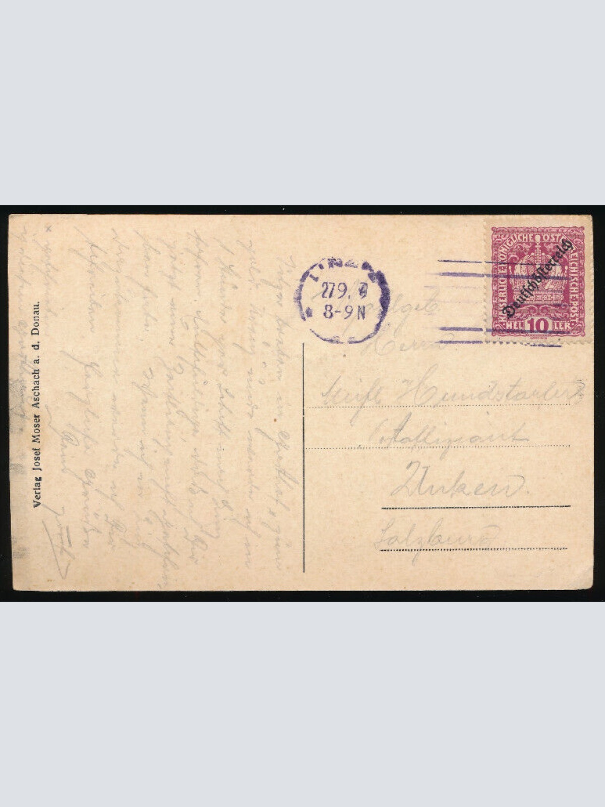 AK aus Aschach a.d. Donau bau einer Brücke Oberösterreich (4919)