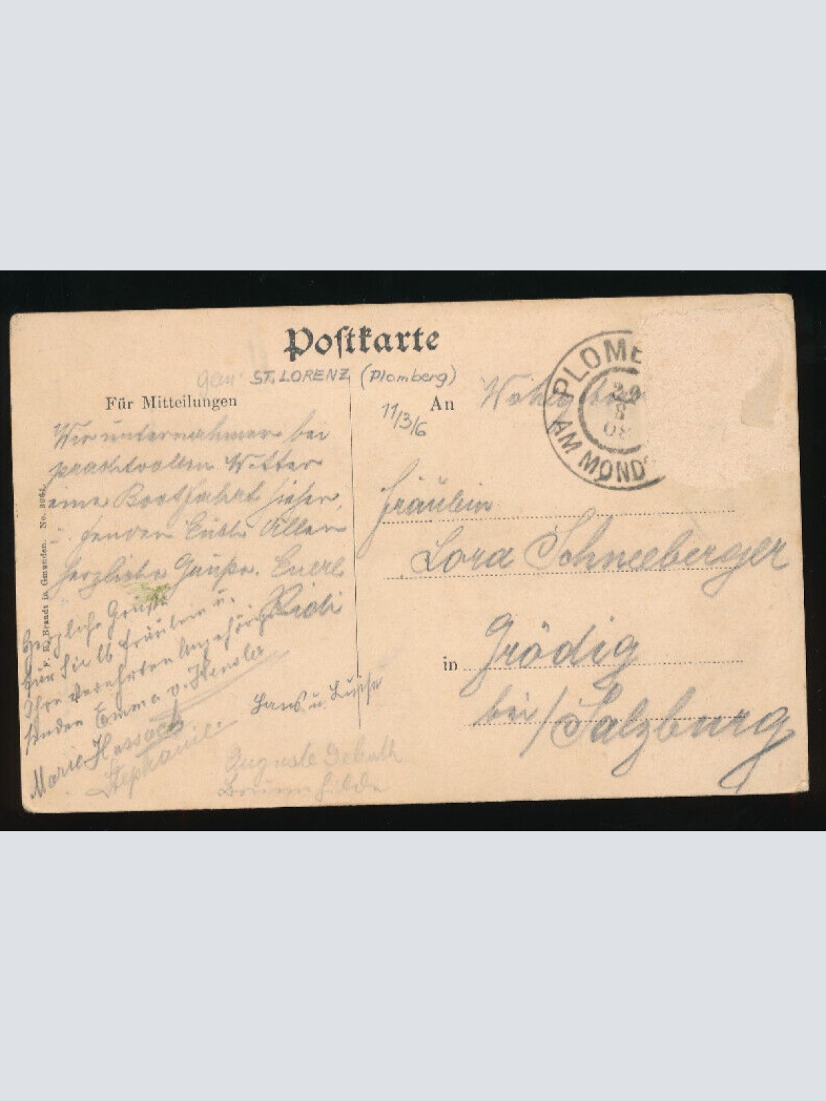 AK aus Plomberg am Mondsee mit Villa Smaragd Oberösterreich (4931)