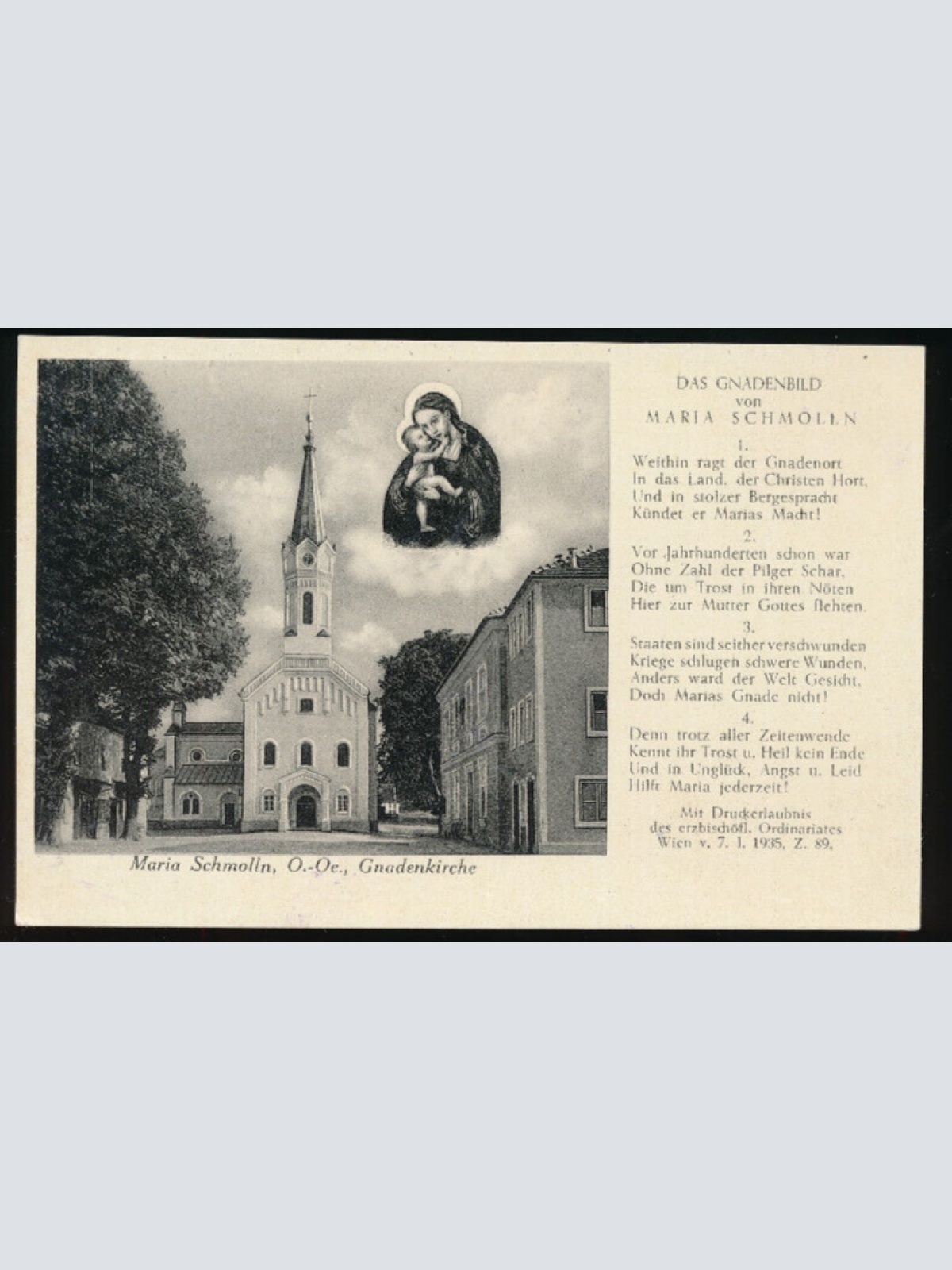 AK gruss aus Maria Schmolln mit Gnadenkirche Oberösterreich (4865)