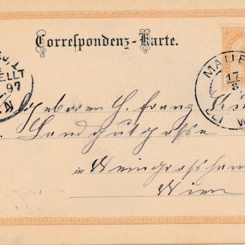 2 Kreuzer Ganzsachen - Karte aus Mauer Wien (16353)