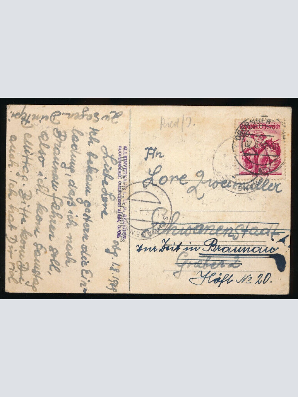 AK aus Obernberg am Inn Fliegeraufnahme Oberösterreich (4801)