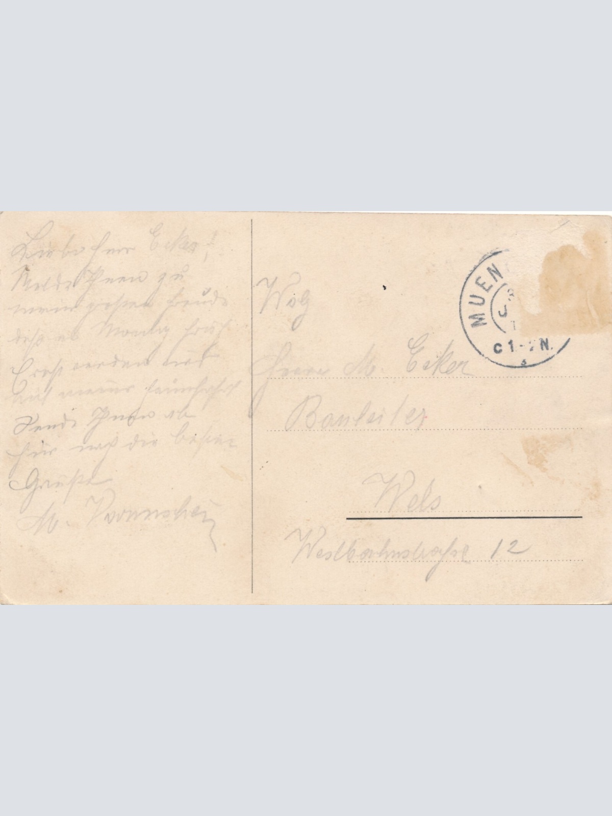 AK, Hauptansicht gegen Nymphenburgerstraße, München, Bayern (S742)