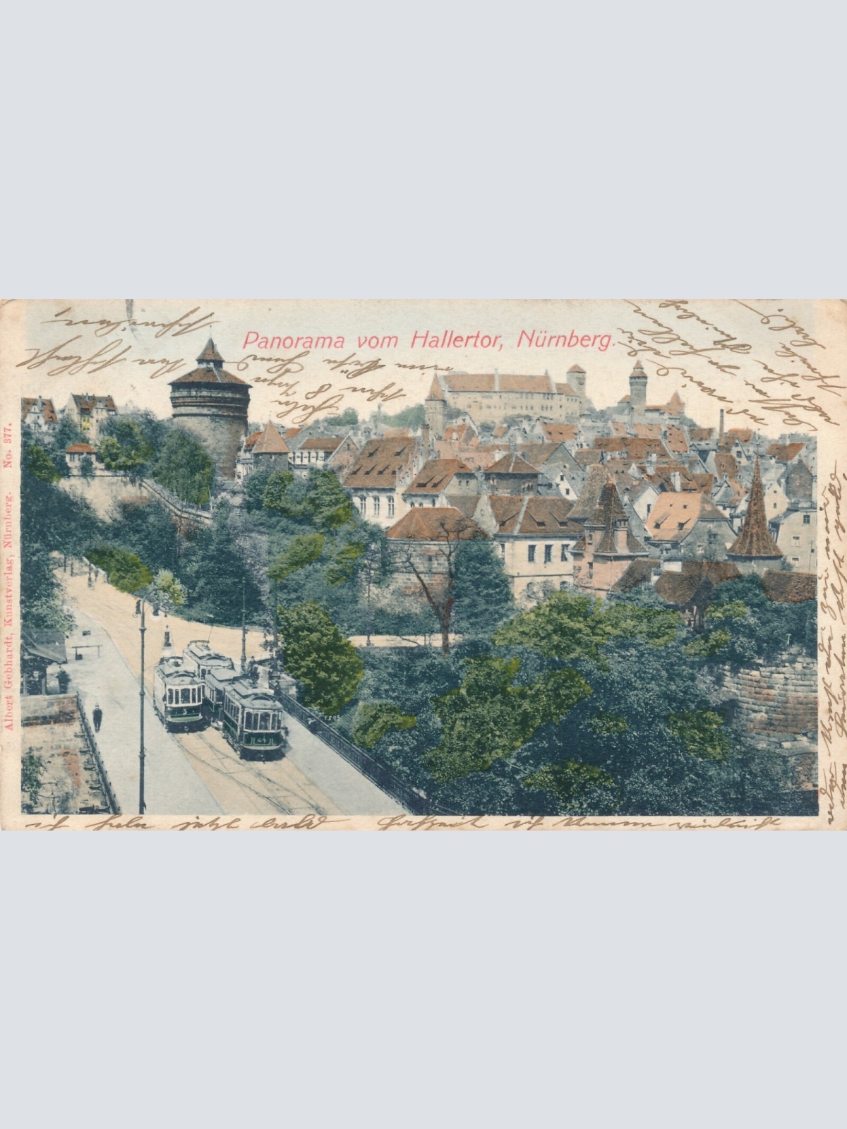 AK, Panorama vom Hallertor, Nürnberg, Bayern (S755)