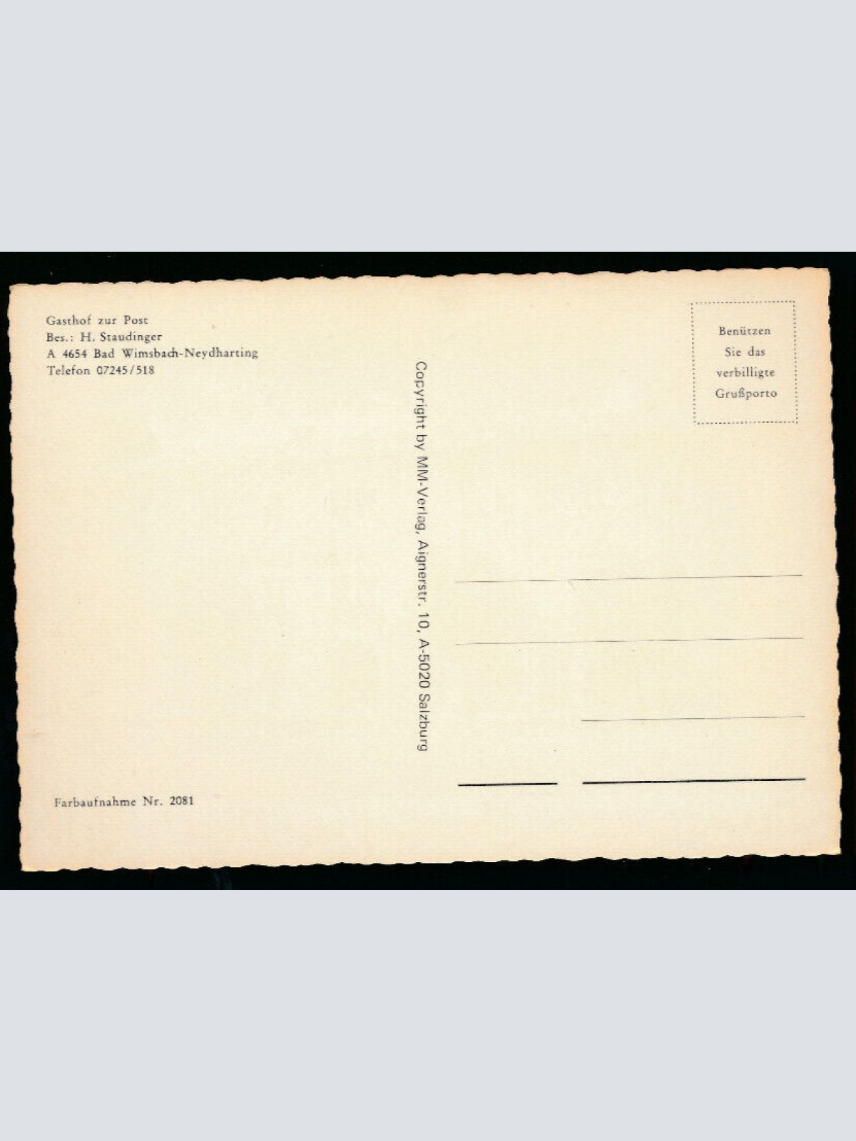 AK aus Bad Wimsbach Neydharting mit Gasthof zur Post Oberösterreich (4755)
