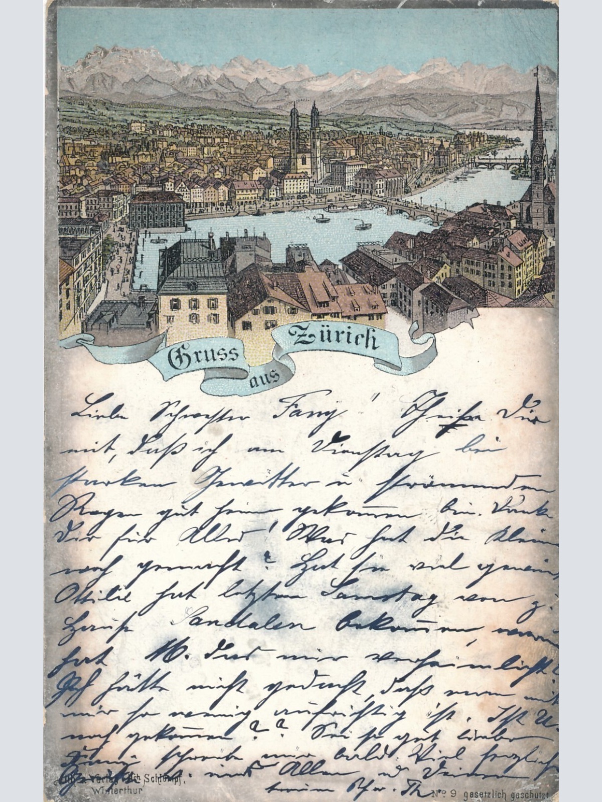 AK, Gruß aus Zürich, Schweiz, Litho-Karte (S500)