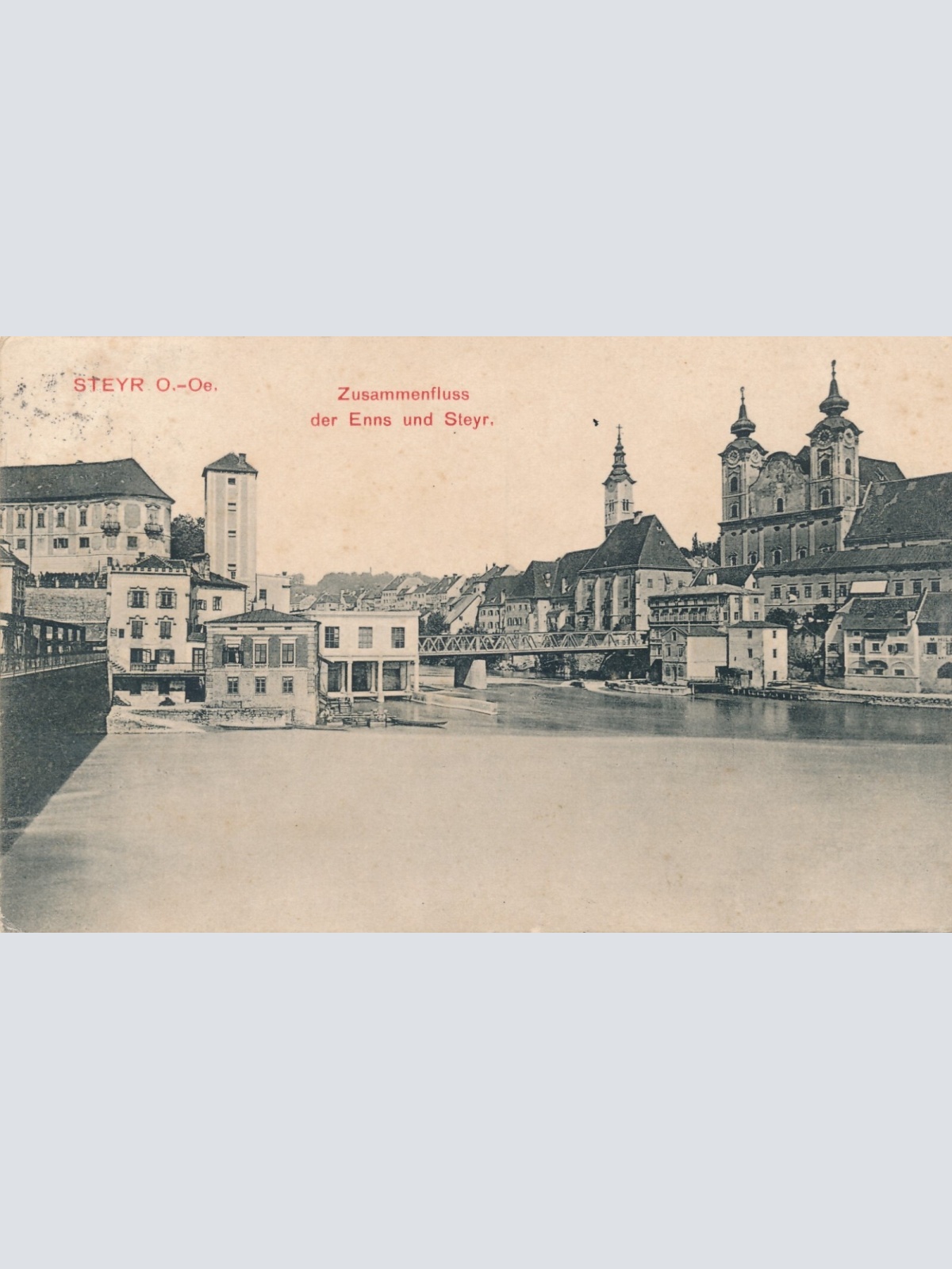 AK, Steyr, Oberösterreich, Zusammenfluss der Enns und Steyr (S747)