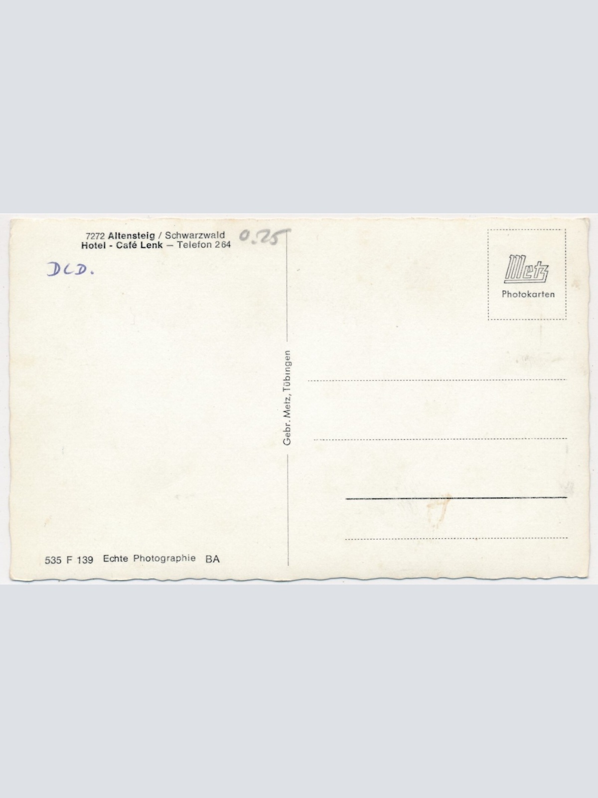 AK, Altensteig, Schwarzwald, Hotel - Cafe Lenk, Baden-Württemberg (S523)