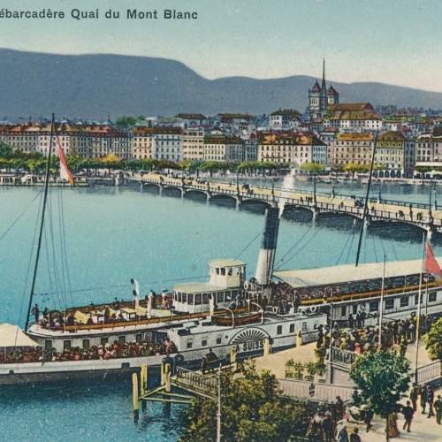 AK, Genf, Schweiz, Geneve Debarcadere Quai du Mont Blanc (S777)