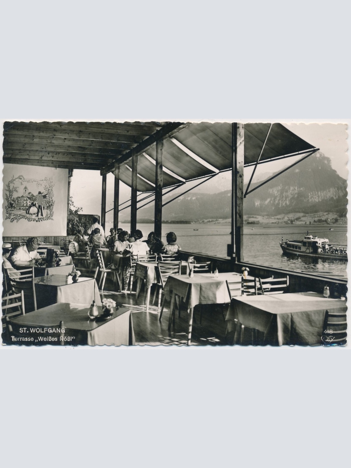 AK, St. Wolfgang, Terrasse Weißes Rößl, Oberösterreich (S870)