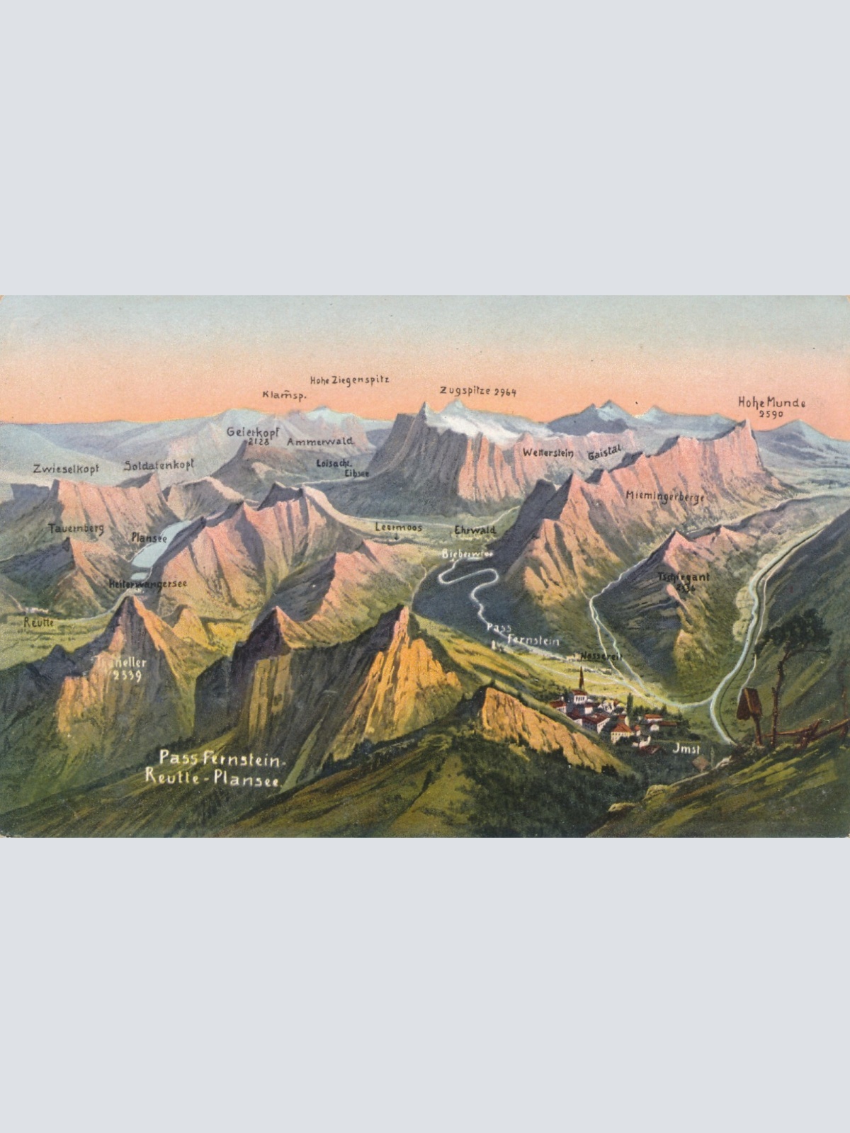 AK, Pass Fernstein, Reutte - Plansee, Panorama (S854)