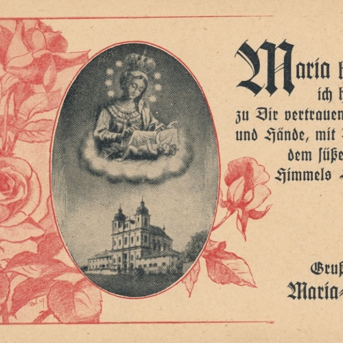 AK, Gruß aus Maria Plain, Salzburg, Maria hilf ich heb' zu dir vertrauend (S857)