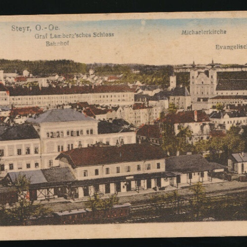 AK aus Steyr mit Bahnhof Oberösterreich (5098)