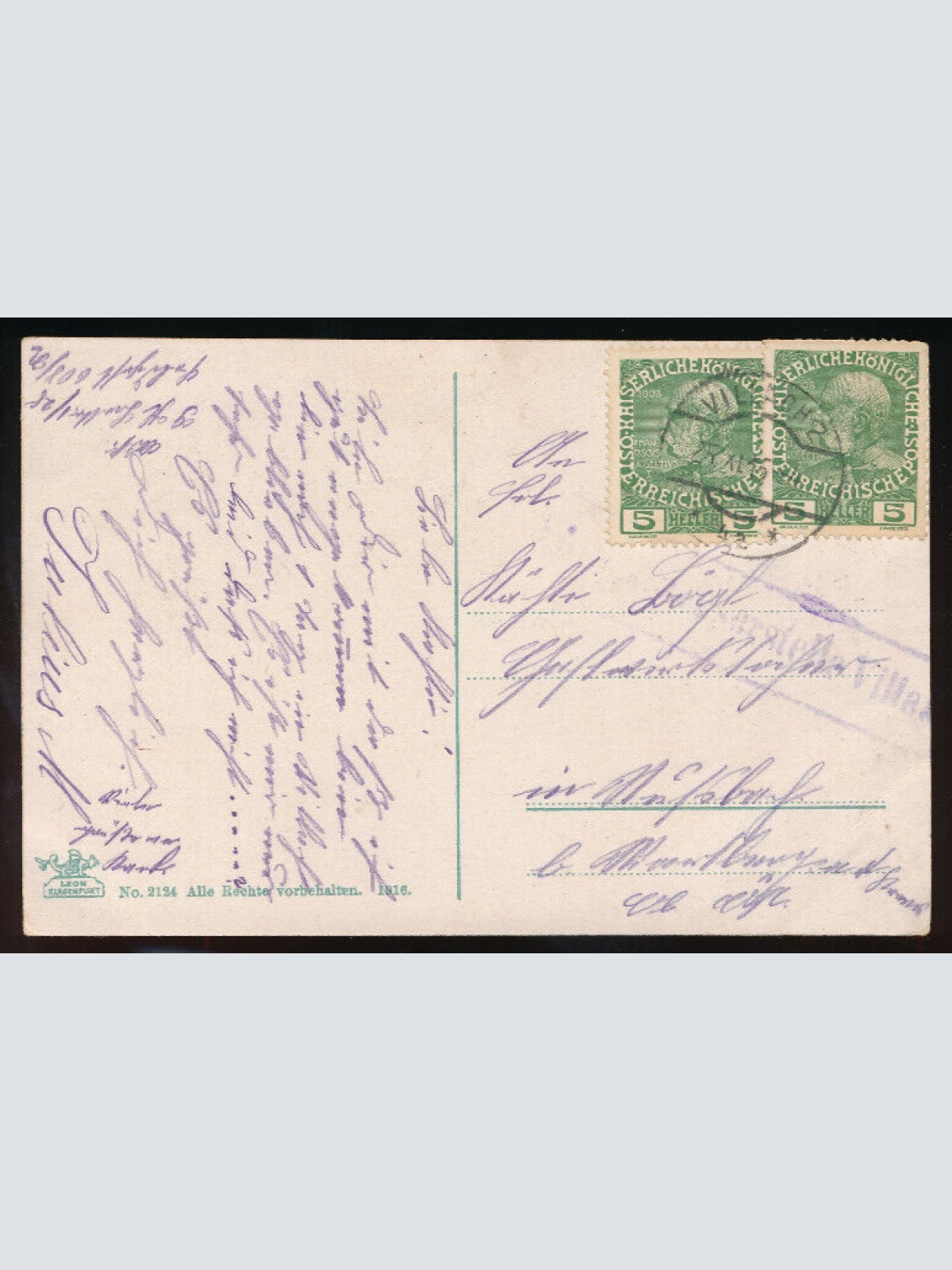 AK aus Villach gegen Süden mit Mangart Kärnten (5102)