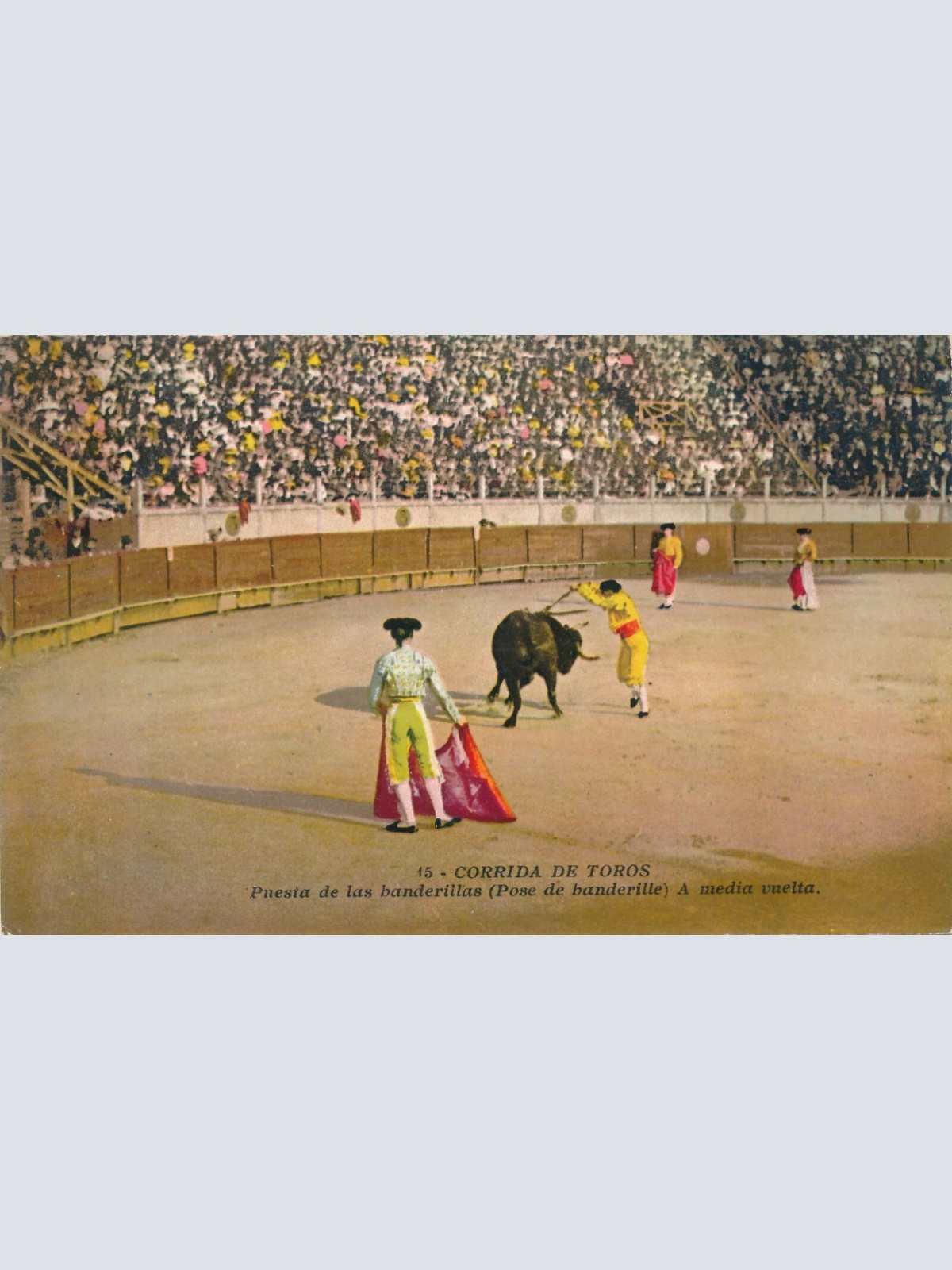 AK, Corrida de Toros, Puesta de las banderillas , Stierkampf (S824)