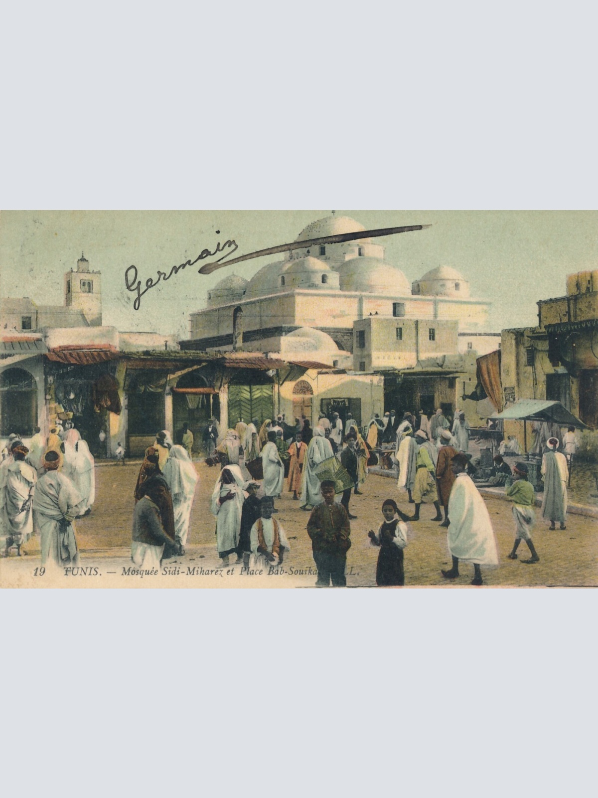 AK, Tunis, Mosquee Sidi-Miharez et Place Bab-Souika (S664)