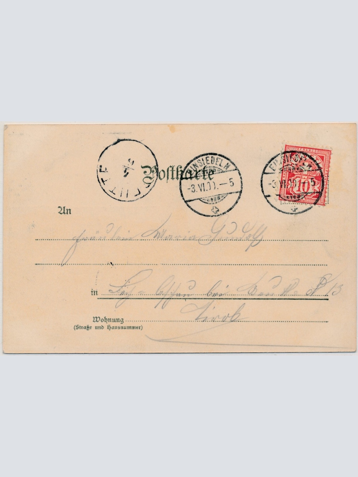 AK, Einsiedeln, Schweiz, Aufgang zum Kloster, L'Avenue du Couvent (S712)