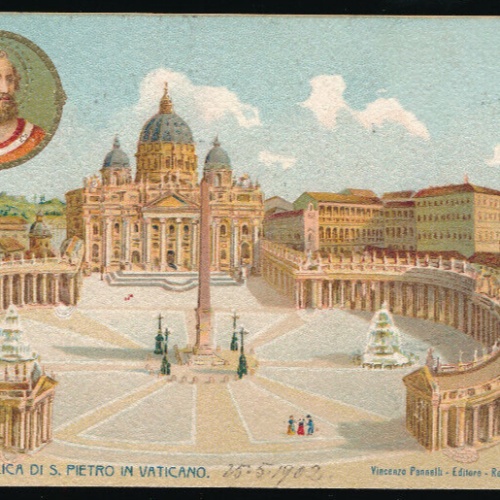 Litho - Karte aus Roma - Rom Basilica di S. Pietro in Vaticano Italien (4934)