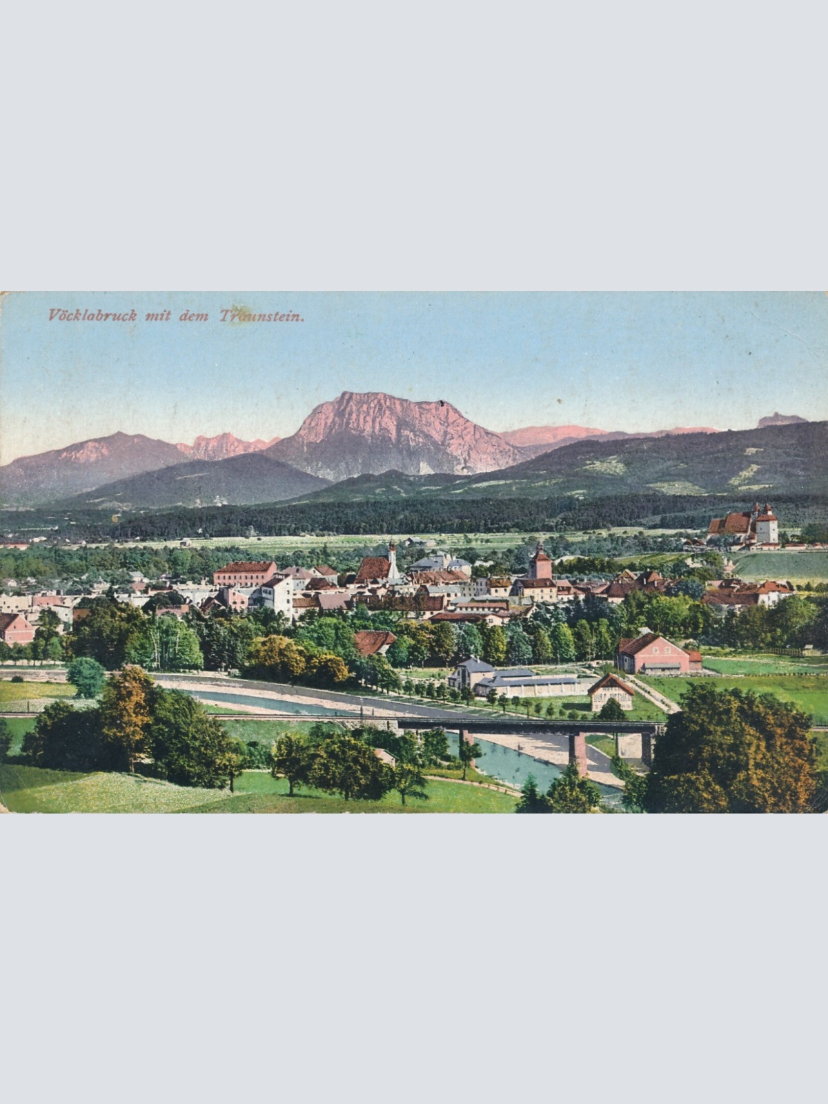 AK, Vöcklabruck mit dem Traunstein, Oberösterreich (S731)
