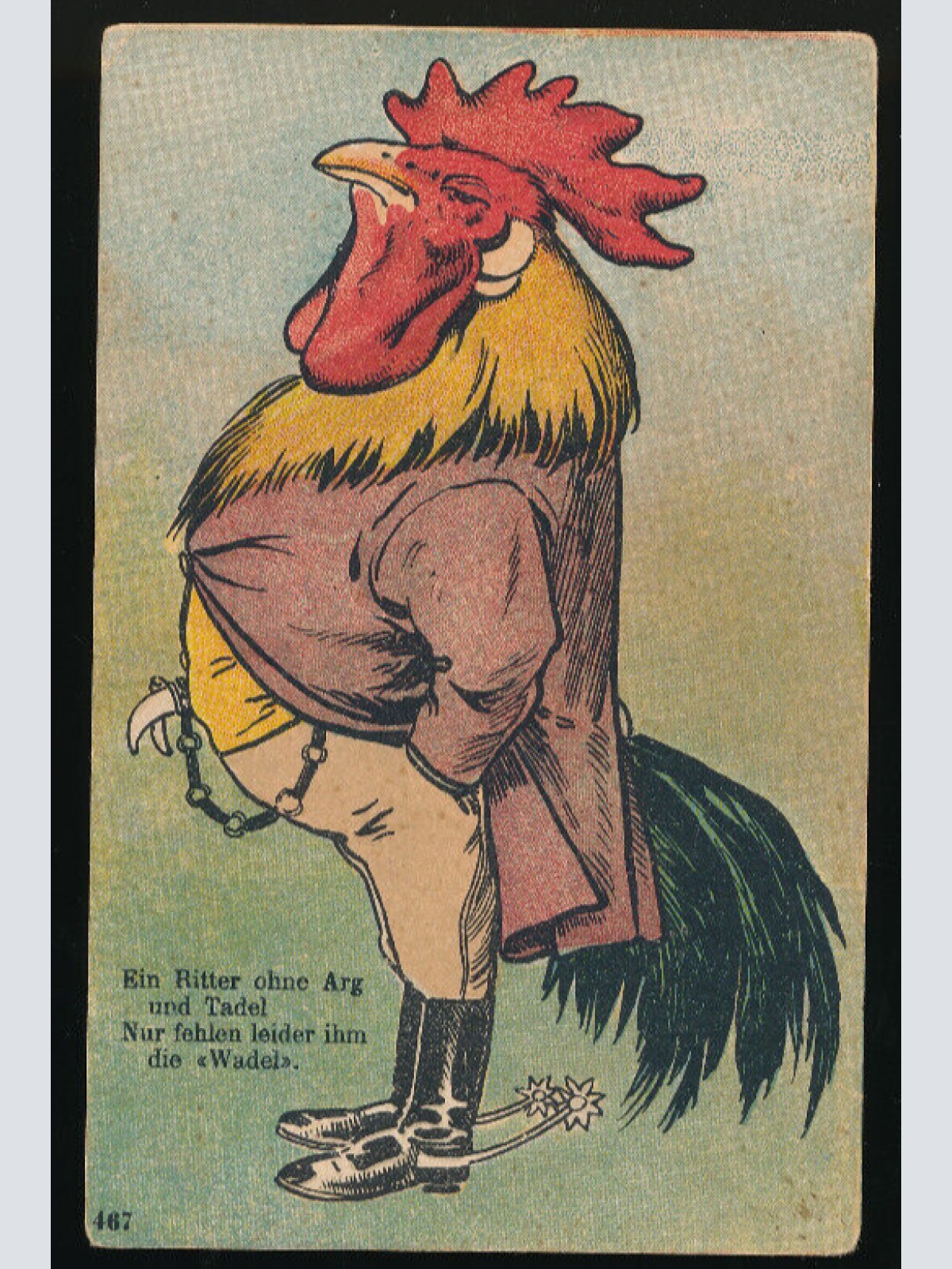 AK Han mit Spruch ein Ritter ohne Arg und Tadel nur fehlen .... (4964)