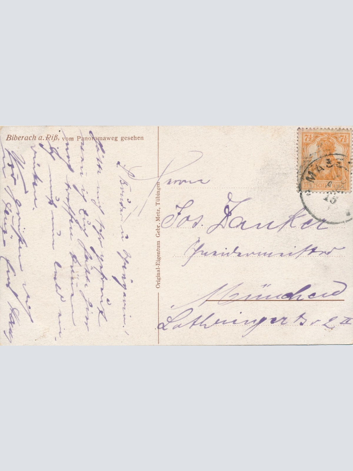 AK, Biberach an der Riß, vom Panoramaweg gesehen, Baden-Württemberg (S686)