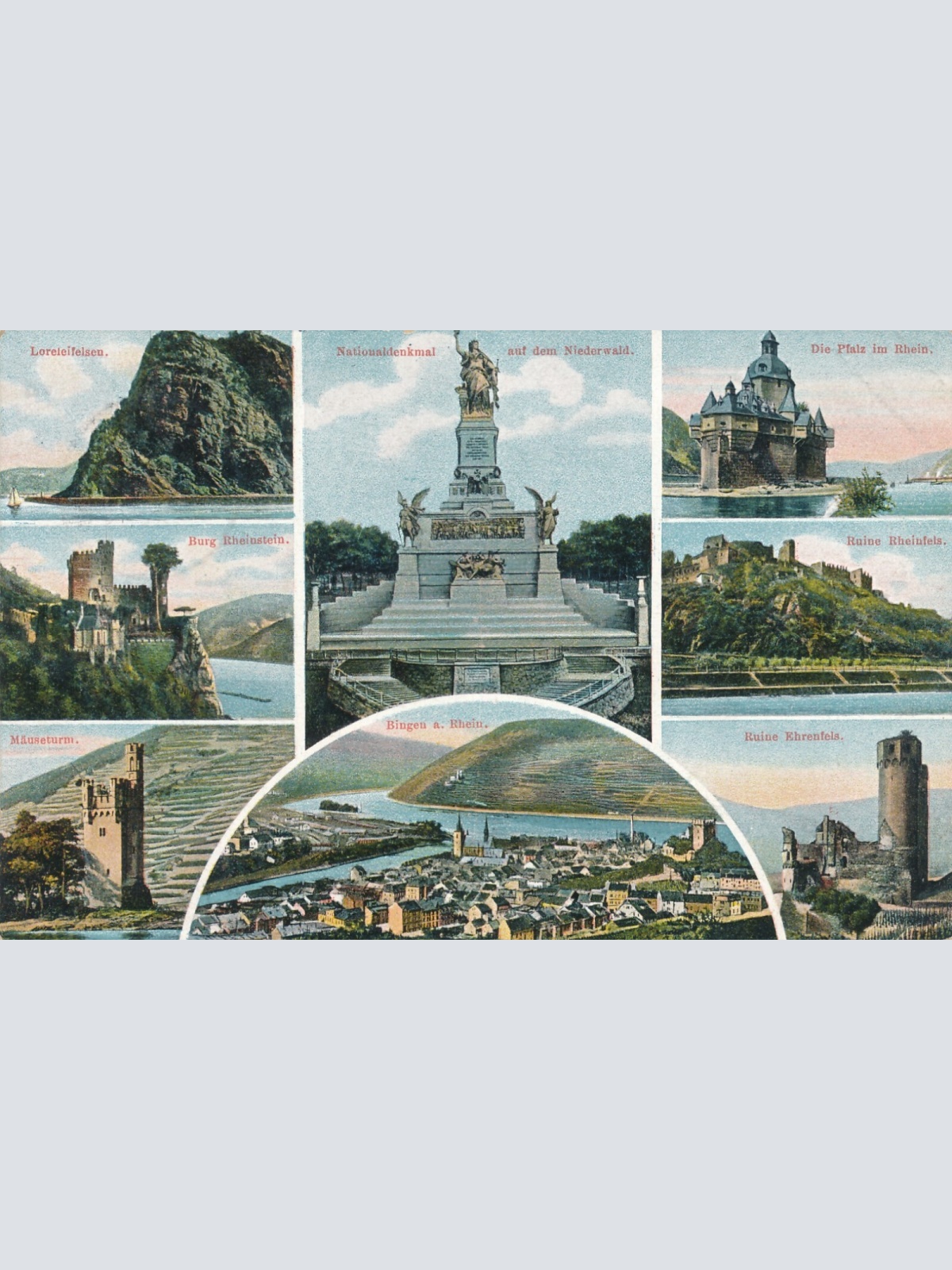 AK, Bingen am Rhein, Rheinland-Pfalz, Nationaldenkmal aus dem Niederwald (S1026)