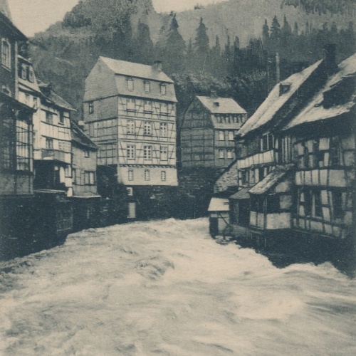 AK, Gruss aus Montjoie, Rur bei Hochwasser (S981)