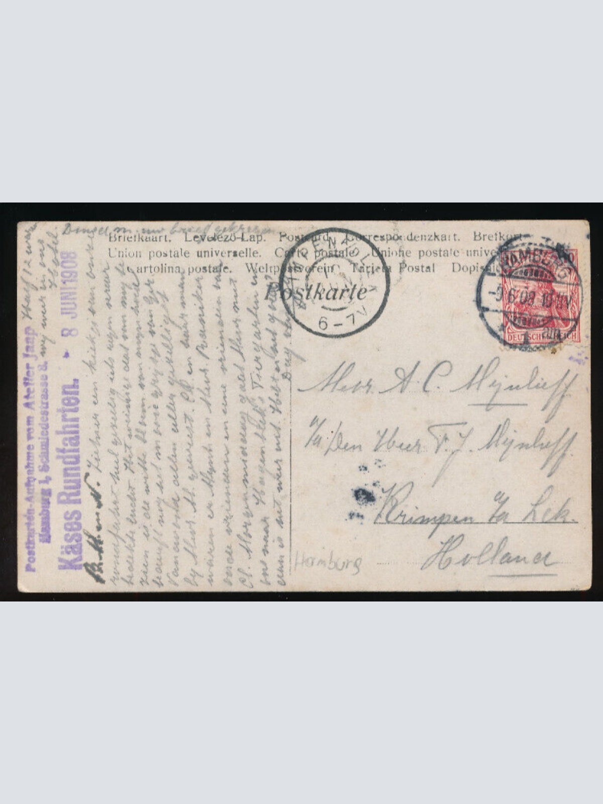 AK aus Hamburg mit Alter Kutsche Käses Rundfahrten (4630)