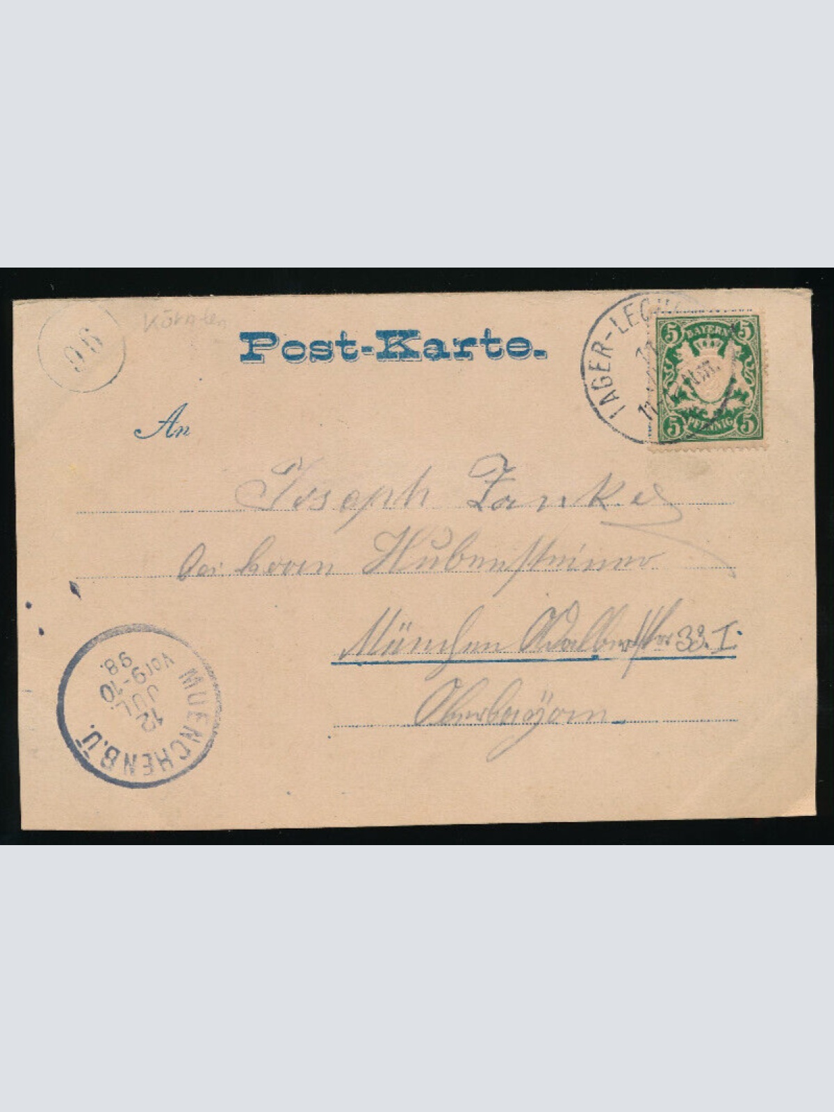 Litho - Karte gruss aus Lerchfeld Lager  (4624)