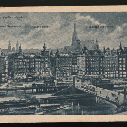 AK aus Wien mit Hotel Germania und Ferdinandbrücke (5116)