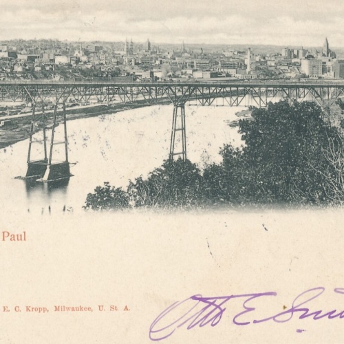 AK, Panorama St. Paul, Brücke, USA (S957)