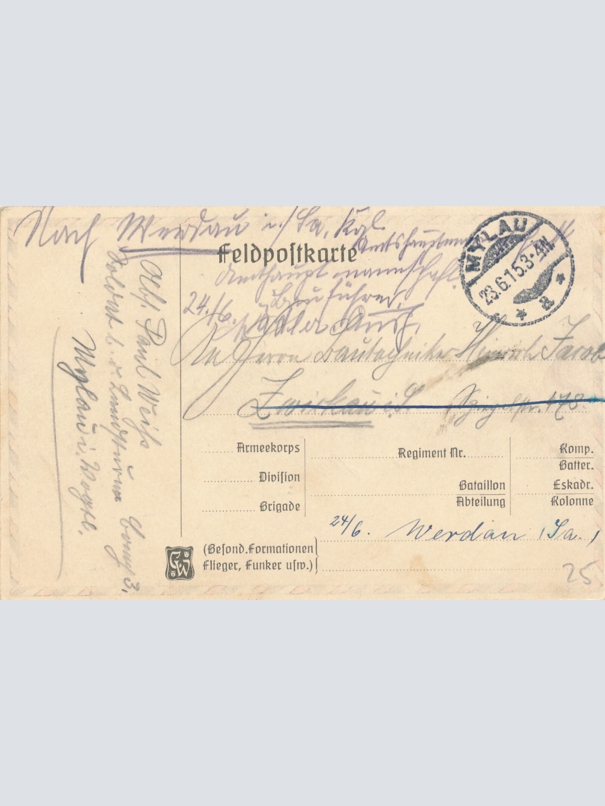 AK, Grüße aus der Heimat, Gott mit uns (S977)