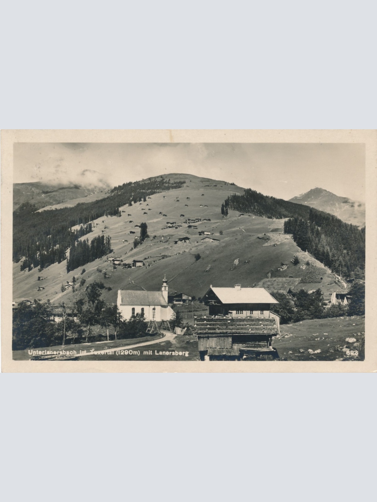 AK, Unterlanersbach im Tuxertal mit Lanersberg, Tirol (S921)