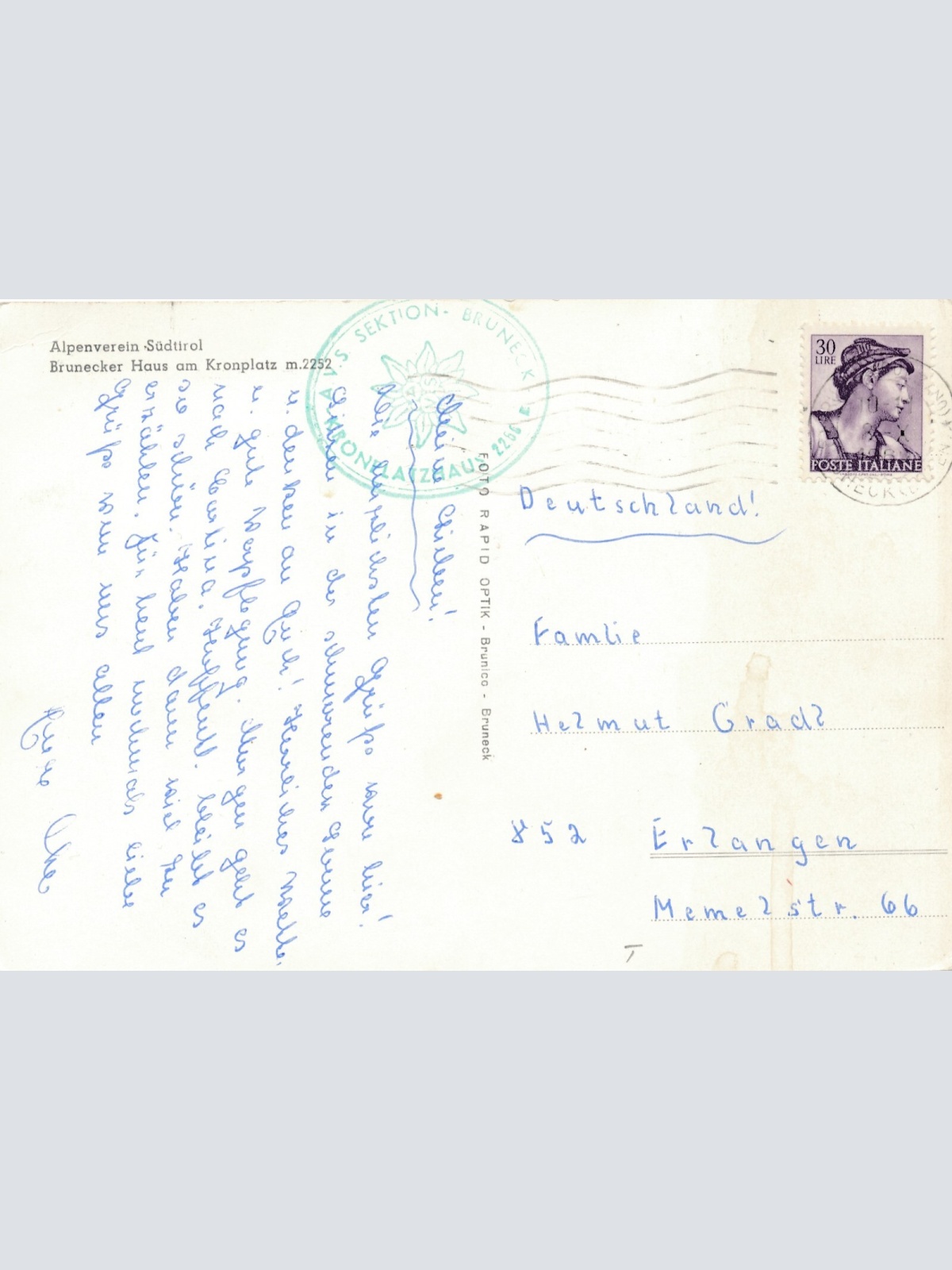 AK, Alpenverein Südtirol, Brunecker Haus am Kronplatz, Italien (S1154)