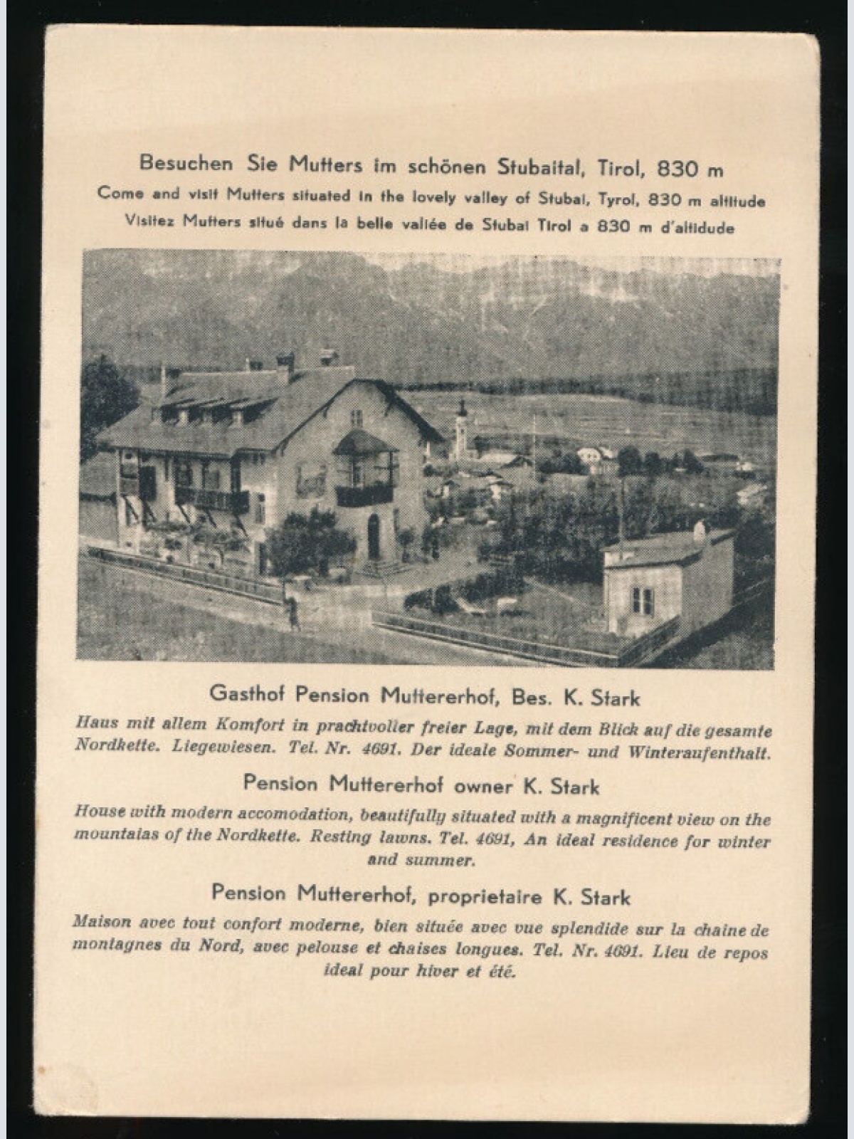 AK aus Mutters in Stubaital mit Pension Mutterhof Tirol (5419)