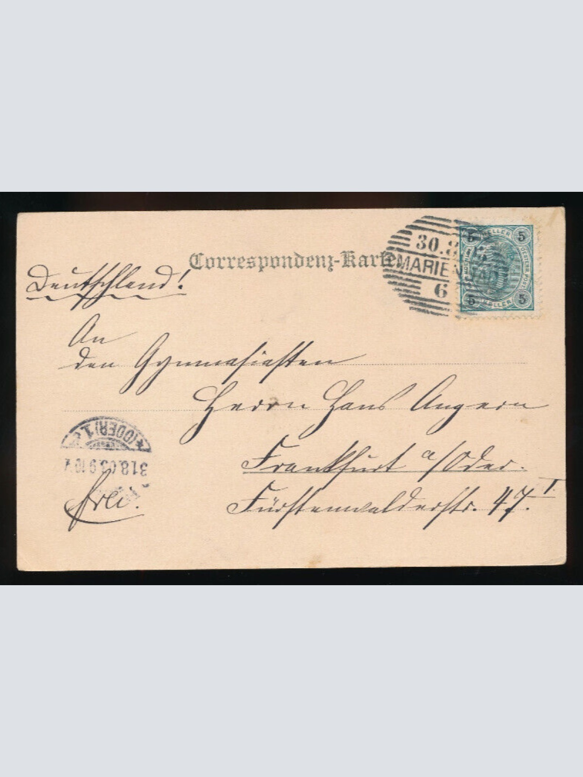 AK aus Marienbad Esel - Kutsche Tschechoslowakei (5412)