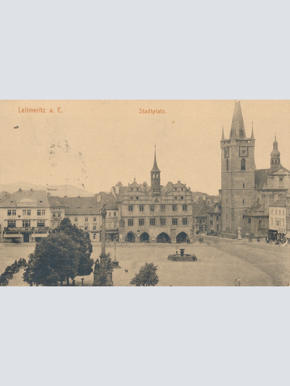 AK, Leitmeritz a. E. Stadtplatz, Tschechien (S1215)