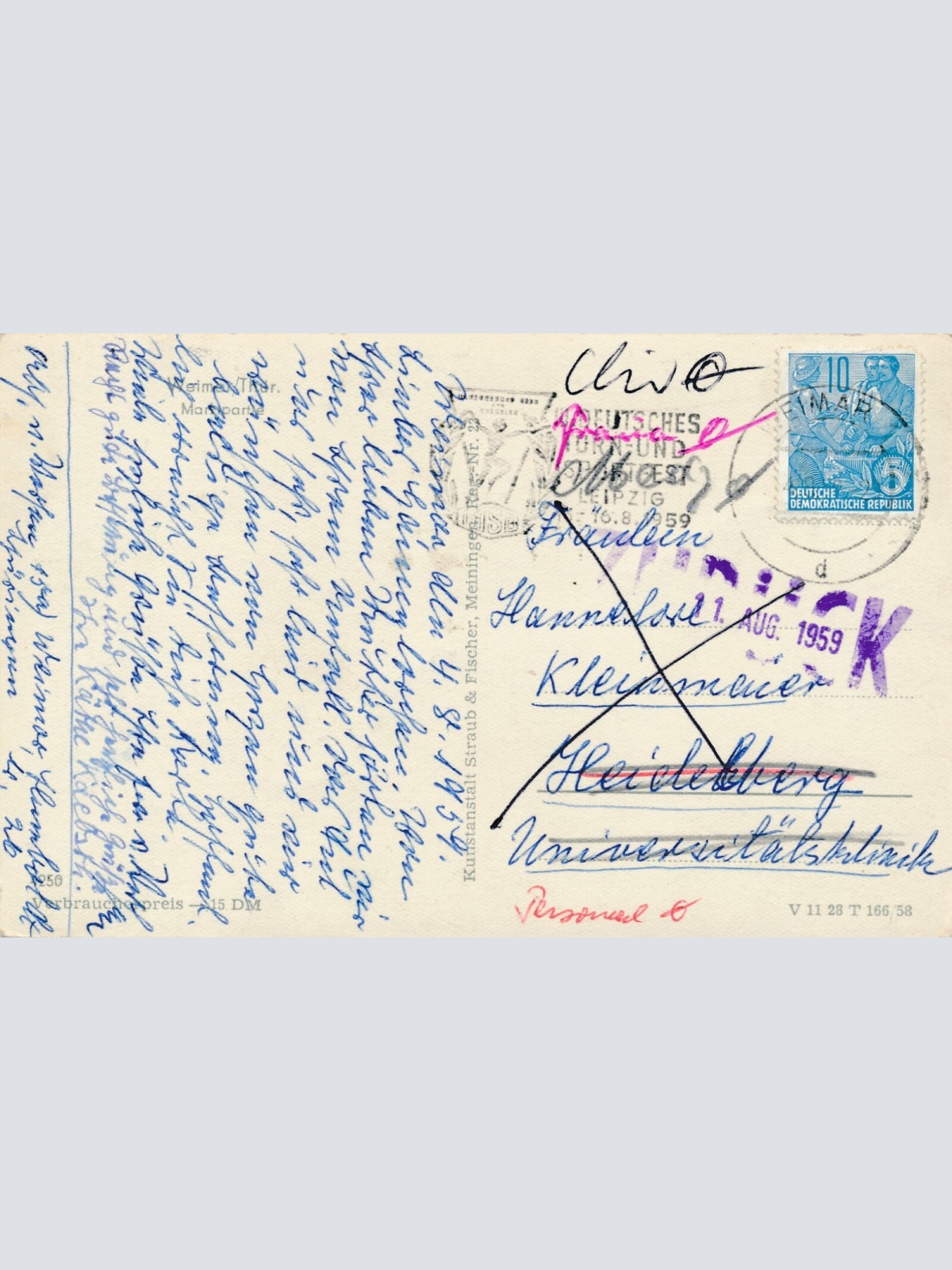 AK, Weimar, Marktplatz, Thüringen (S1252)