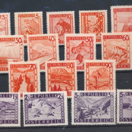 Freimarken 1947 Orangene Lanschaft ANK 847 - 862 gestempelt (5515)